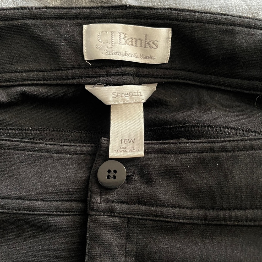 CJ Banks Stretch Black Dress Slacks Pants 16W